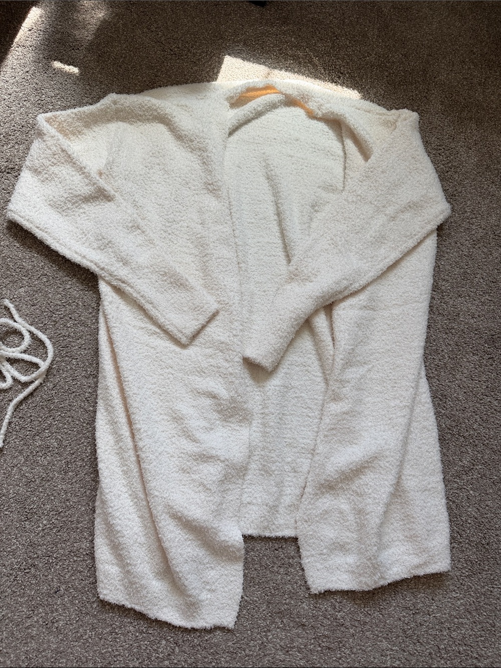 White Knit 3 Piece Lounge Set - Cami Tank + High Waist Shorts + Cardigan - Picture 6 of 7